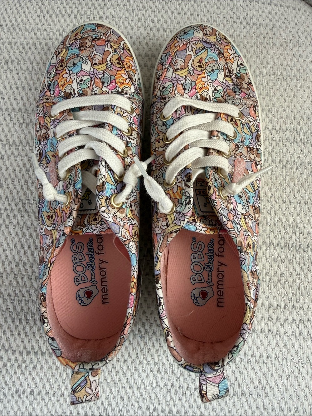 BOBS from Skechers Women's Multicolor Floral Character Lace-Up Sneakers